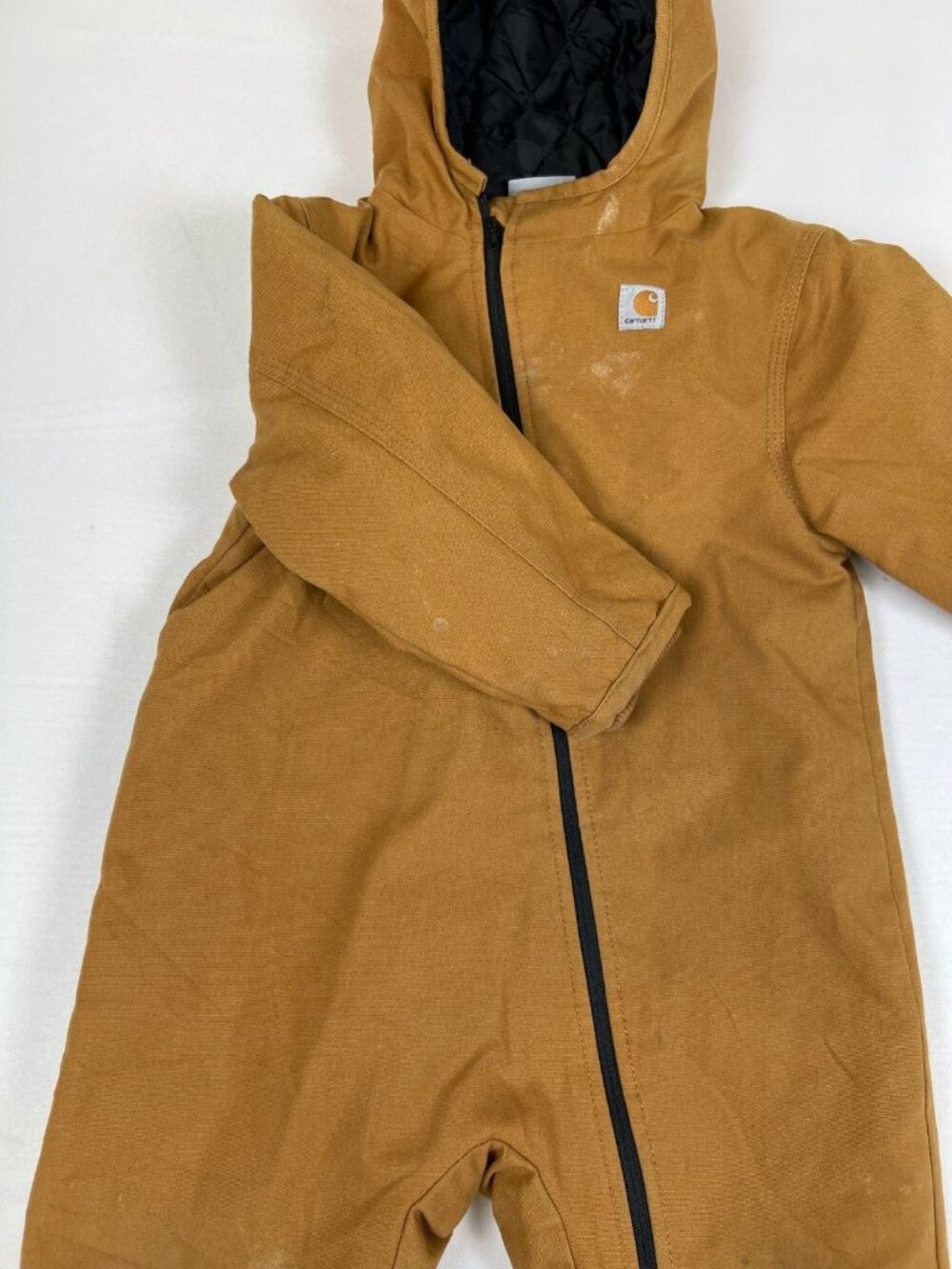 Carhartt 18M Toddler Brown Quick Duck Hooded Insulated Coverall Snowsuit - Picture 9 of 10